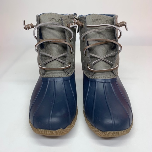 Sperry Duck Boots Womens Blue Leather STS83685 - Picture 2 of 6